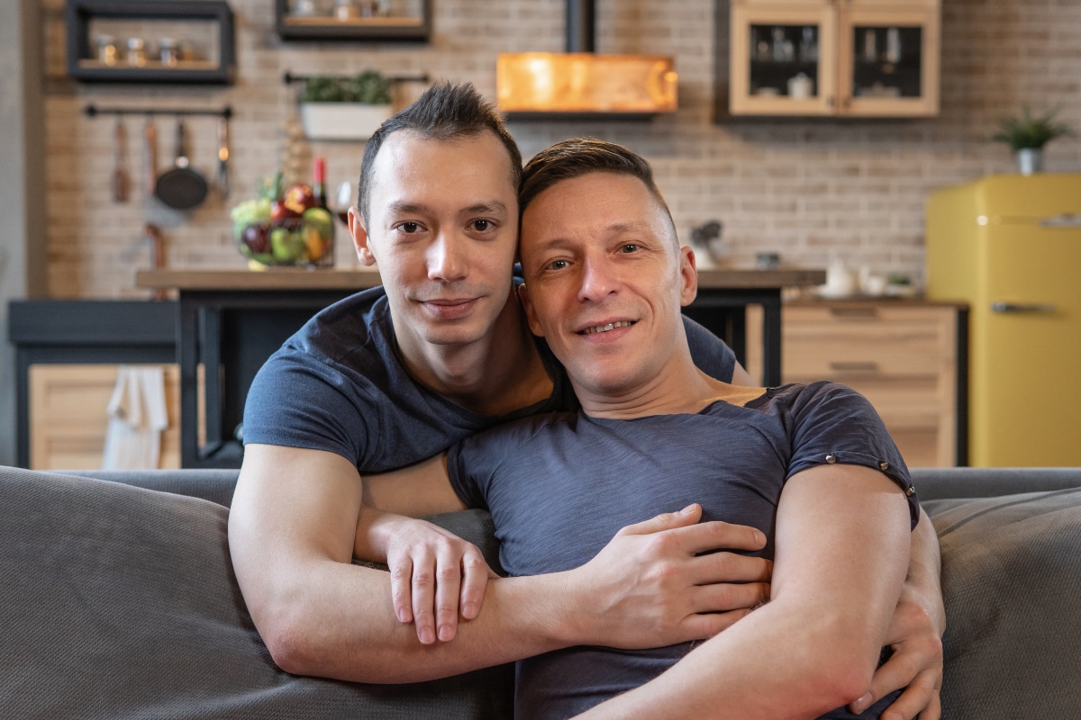 Gay couple in the Los Angeles area happy that trauma therapy has worked for both of them.